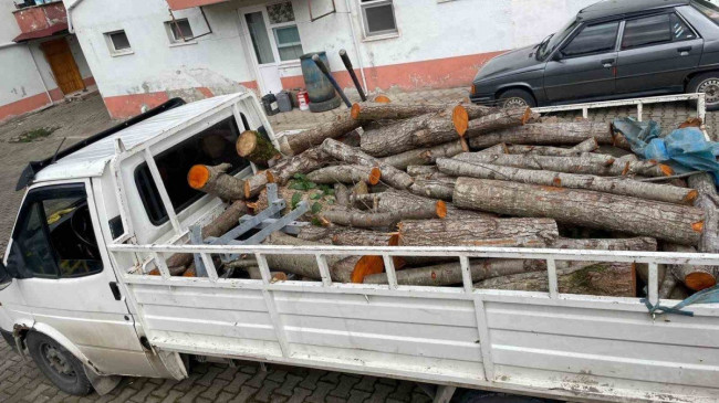 Trabzon’da depremzedeler için hazırlanan odunlar çalındı
