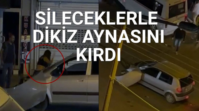 Kaza yapan kadın sürücü aracına böyle zarar verdi