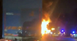 Anadolu Otoyolu'nda TIR alev topuna döndü