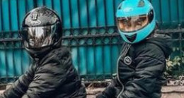 Yağmur Sarıoğlu oğlunu motosikletle gezdirdi