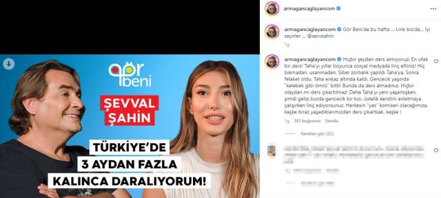 Armağan Çağlayan, Şevval Şahin'e gelen tepkilere Taha Duymaz'ı örnek gösterip tepki gösterdi: Ders almıyorsunuz