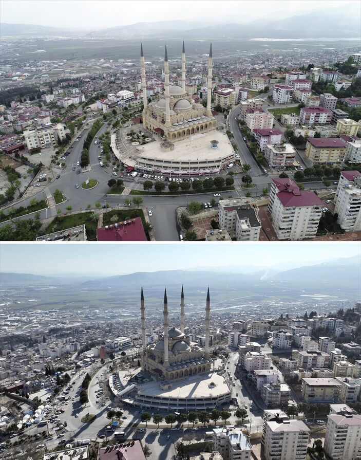 Kahramanmaraş’ta deprem öncesi ve sonrası fotoğraflar