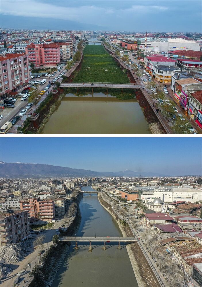 Kahramanmaraş’ta deprem öncesi ve sonrası fotoğraflar