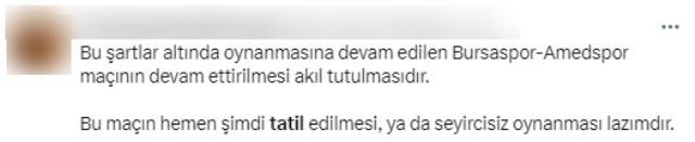 Bursaspor-Amedspor maçını izleyen tüm futbolseverler aynı soruyu sordu: Bu maç nasıl tatil edilmez?