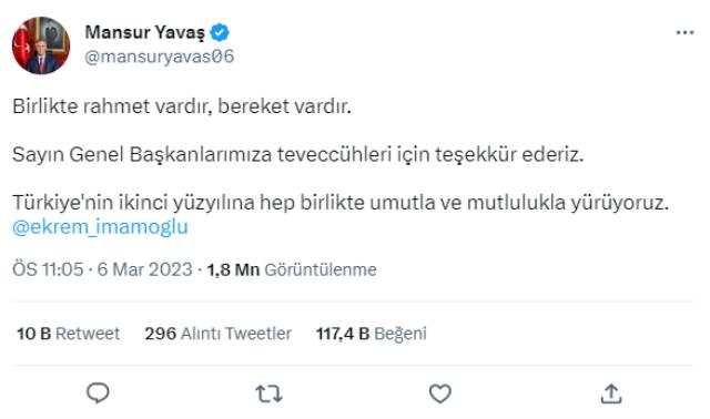 Mansur Yavaş ve Ekrem İmamoğlu'ndan Kılıçdaroğlu'nun adaylığı sonrası ilk açıklama