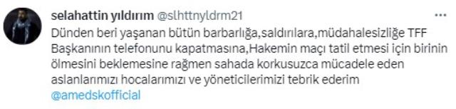 Amedspor cephesinden olaylı maça ilişkinTFF Başkanı Büyükeşi ile ilgili çok konuşulacak iddia: Telefonu kapattı