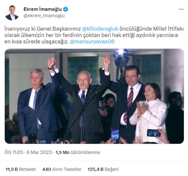 Mansur Yavaş ve Ekrem İmamoğlu'ndan Kılıçdaroğlu'nun adaylığı sonrası ilk açıklama